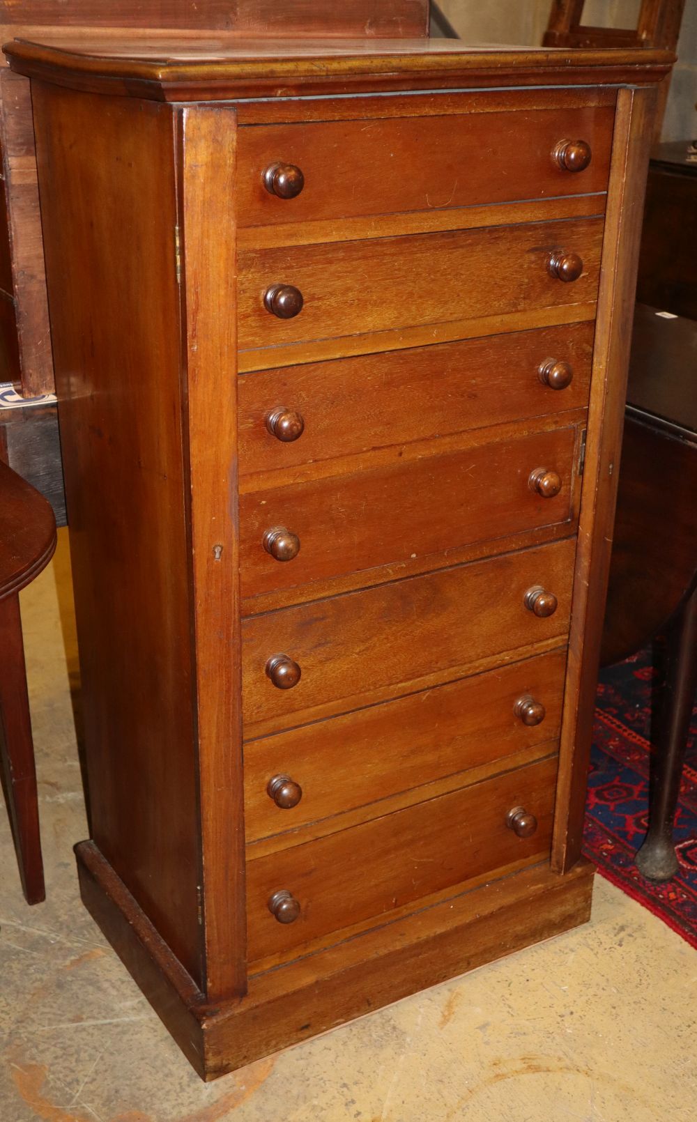 A Victorian mahogany Wellington chest, W.60cm, D.40cm, H.115cm